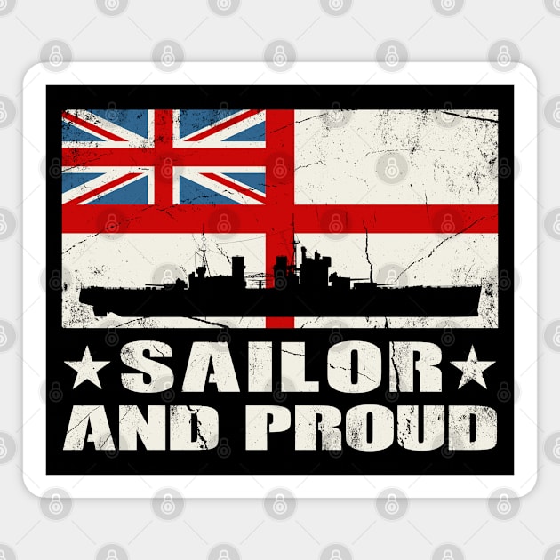 Sailor and Proud British Flag Design Magnet by NicGrayTees